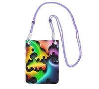 QHZLY puzzle qui se dispersent Sac à bandoulière pour téléphone portable avec sangle réglable pour femme - Tendance et pratique - Noir, violet, Taille unique