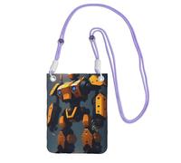 QHZLY Robots at War Sac à bandoulière pour téléphone portable avec sangle réglable pour femme - Tendance et pratique - Noir, violet, Taille unique