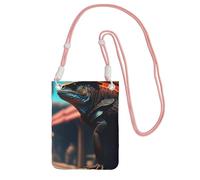 QHZLY Ronin iguana in a cyberpunk saloon Sac à bandoulière pour téléphone portable avec sangle réglable pour femme - Tendance et pratique - Noir, rose, Taille unique