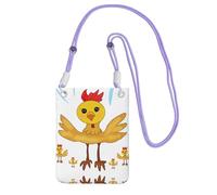 QHZLY Rooster in the Square Sac à bandoulière pour téléphone portable avec sangle réglable pour femme - Tendance et pratique - Noir, violet, Taille unique