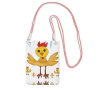 QHZLY Rooster in the Square Sac à bandoulière pour téléphone portable avec sangle réglable pour femme - Tendance et pratique - Noir, rose, Taille unique