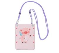 QHZLY Sac à bandoulière pour téléphone portable avec bandoulière réglable pour femme - Tendance et pratique - Motif cochon volant - Noir, violet, Taille unique
