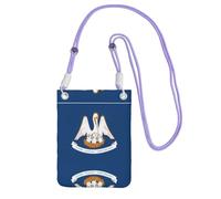 QHZLY Sac à bandoulière pour téléphone portable avec drapeau de l'État de Louisiane - Noir - Avec sangle réglable - Tendance et pratique, violet, Taille unique