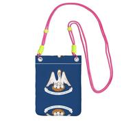 QHZLY Sac à bandoulière pour téléphone portable avec drapeau de l'État de Louisiane - Noir - Avec sangle réglable - Tendance et pratique, Fuchsia, Taille unique