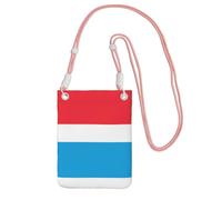 QHZLY Sac à bandoulière pour téléphone portable avec drapeau du Luxembourg - Noir - Avec sangle réglable - Tendance et pratique, rose, Taille unique
