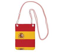 QHZLY Sac à bandoulière pour téléphone portable avec drapeau espagnol noir avec sangle réglable pour femme - tendance, pratique, rose, Taille unique