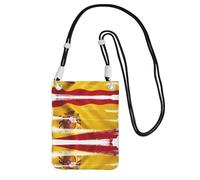 QHZLY Sac à bandoulière pour téléphone portable avec drapeau espagnol noir avec sangle réglable pour femme - tendance, pratique, Noir , Taille unique