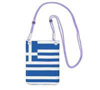 QHZLY Sac à bandoulière pour téléphone portable motif drapeau grec noir avec sangle réglable pour femme - tendance, pratique, violet, Taille unique