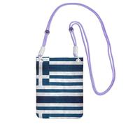 QHZLY Sac à bandoulière pour téléphone portable motif drapeau grec noir avec sangle réglable pour femme - tendance, pratique, violet, Taille unique