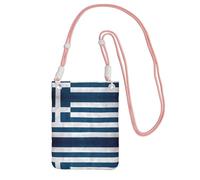 QHZLY Sac à bandoulière pour téléphone portable motif drapeau grec noir avec sangle réglable pour femme - tendance, pratique, rose, Taille unique