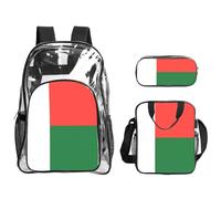 QHZLY Sac à dos en PVC transparent avec drapeau de Madagascar - Léger et durable