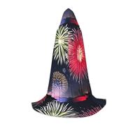 QHZLY Splendid Fireworks Cape à capuche L pour adolescents - Longue cape pour cosplay, bal masqué, scène, carnaval, jeu de rôle