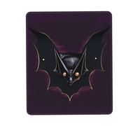 QHZLY Tapis de souris avec bords en caoutchouc pour bureau, bureau, ordinateur portable, 21,1 x 26,2 cm, motif chauve-souris fantôme noir