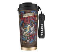 QHZLY Tasse à café en acier inoxydable 316 avec inscription « Saints and Sinners » - Noir - Grand gobelet de voyage isotherme pour bureau, maison, voiture