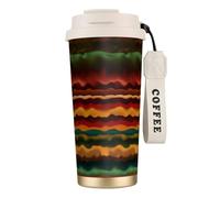QHZLY Tasse à café en acier inoxydable 316 avec texture sans couture motif camouflage, blanc, grand gobelet de voyage isotherme pour bureau, maison, voiture