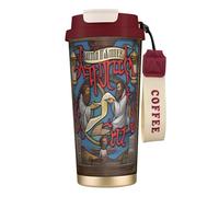 QHZLY Tasse à café en acier inoxydable 316 « Saints and Sinners » - Rouge - Grand gobelet de voyage isotherme pour bureau, maison, voiture