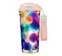 QHZLY Tasse à café isotherme en acier inoxydable 316 avec inscription « So Many Bubbles » - Rose - Pour le bureau, la maison, la voiture