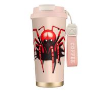 QHZLY Tasse à café isotherme en acier inoxydable 316 avec petite araignée rouge rose, grand gobelet de voyage isotherme pour bureau, maison, voiture