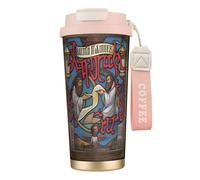 QHZLY Tasse à café Saints and Sinners en acier inoxydable 316 rose, grand gobelet de voyage isotherme pour bureau, maison, voiture
