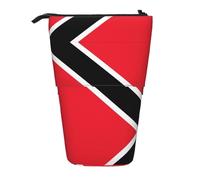 QHZLY Trousse à crayons réglable avec motif drapeau de la Trinité-et-Tobago avec fermeture éclair, portable de grande capacité de rangement pour papeterie