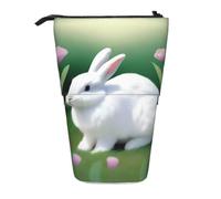 QHZLY Trousse à crayons réglable Bunny Bliss avec fermeture éclair, portable, grande capacité de rangement pour papeterie