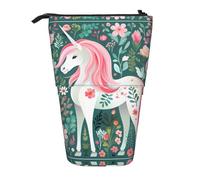 QHZLY Trousse à crayons réglable licorne avec fermeture éclair - Portable - Grande capacité de rangement pour articles de papeterie