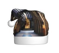 QHZLY Un chapeau de Noël gothique cathédrales pour adultes, accessoire de fête de vacances en peluche pour festivals et événements