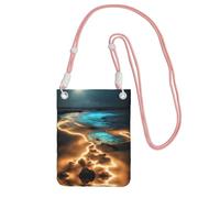 QHZLY View under the moon Sac à bandoulière pour téléphone portable avec sangle réglable pour femme - Tendance et pratique - Noir, rose, Taille unique