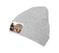 QHZLY Wild West Life Bonnet tricoté chaud avec doublure en polaire légère et confortable pour sports de plein air Noir, gris, Taille unique