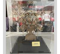 QHZYMX Boîte De Présentation Anti-poussière pour Maisons Miniatures De Collection, Vitrine en Acrylique Transparent avec Base en Bois(H 55cm/21.6in,LxW 20X40 CM)