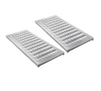 QHZYMX Canal de Drainage 1/2/3/4 Pack Channel Drain Cover, Custom Size & Anti-Slip Trench Drains Grate, Stainless Steel 304 for Pedestrian Area & Commercial Use(2 pcs,22.8x15.7x1in/58x40X2.5cm)