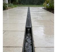 QHZYMX Canal de Drainage Cache-canalisation De Piscine Dissimulé, Kit Caniveaux en Acier Inoxydable pour Extérieur, L 100 Cm / 3,3 Pi, Système Gouttières Drainage Solutions(Black,5X5cm/2x2in)