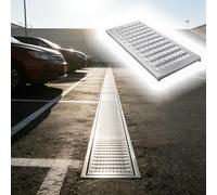 QHZYMX Canal de Drainage Drainage Grates for Driveway, Non-Slip Trench Drain Cover for Blocking Debris, Ground Grate for Water Drainages for Patio/Pool Sides/Sidewalk(22.8x11.8x1in/58x30X2.5cm)