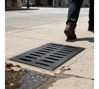 QHZYMX Canal de Drainage Grille De Drainage Commerciale, Couvercle D'égout Métallique À Charge Lourde, Système Grilles Canal en Fonte Ductile Renforcée (pour 1 80 Tonnes)(20x14x1.2/50x35X3cm)