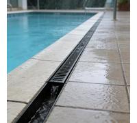 QHZYMX Canal de Drainage Système Caniveaux Noirs avec Grille en Acier 304, Kit Drainage 1, 2, 5 Ou 10 Pièces pour Usage Intérieur Et Extérieur/sous Terrasse, Canal Commercial(1 pcs,7X5cm/2.8x2in)