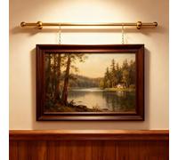 QHZYMX cimaise pour tableau Système Système De Suspension Pour Tableaux Et Galeries D'art À Monter Soi-même : Rail Sécable Avec Barre En Laiton Étriers Réglables(58in/147cm rail,80in/203cm chain)