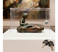 QHZYMX Coffret Transparent Objets Collection, 10, 12, 14, 16 Et 45 Cm, Boîte Rangement Sécurisée en Acrylique avec Serrure, Salons Professionnels, Vitrine Empilable(16in/40cm,4x4in/10x10cm)