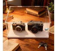 QHZYMX Grande Vitrine en Acrylique Anti-poussière, Boîtes Carrées De 10/15/20/25/30/35/40/45 Cm avec Serrure, Bacs Rangement pour Objets Collection(15cm/6in,35x35cm/14x14in)