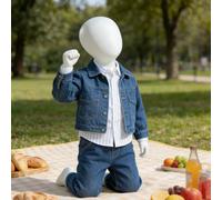 QHZYMX Mannequins Corps Entier Présentoirs Mannequin Légers Tout Le Corps avec Support, Taille Enfant/Enfant, Dessus Table, en Denim/Vestes, Mannequins Forme Robe Torse Détachables(Type 4)