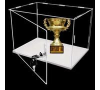 QHZYMX Vitrine Acrylique Transparent Vitrine Acrylique À Verrouillage Sécurisé, Boîte Transparente Personnalisable pour Présentation De Maquettes, De Ballons De Football Et D'objets(40X55X40cm)