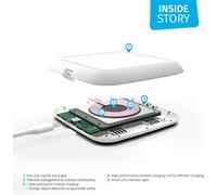 Qi Certifié Quick Charging Wireless Pad 10W Blanc,Supporte La Charge Rapide Sans Fil Jusqu'À 10 Watt - Fonctionne Avec Tous Les Dispositifs De Charge Sans Fil