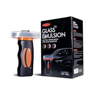 Qi-for Nettoyant pour vitres de voiture avec applicateur de poignée, outil de nettoyage pour vitres de voiture, brosse pour enlever les films d'huile automobile, tableau de nettoyage des lunettes