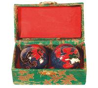 Qi Gong - Boules Chinoises motif dragon et phénix, 35 mm, couleur bleu