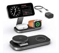 Qi2 25W Station de Charge sans Fil 3 en 1 pour Apple, Support de Chargeur Rapide Magnétique Compatible avec Mag-Safe pour iPhone 18/17/16/15/14/13/12/Air/Duo, Apple Watch & Pods 5/4/3/2/Pro-Noir