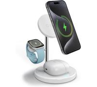 Qi2 3 In 1 Wireless Charging Dock, Mfi Certified, Fast Charge 15w, Magsafe, Magnetic Power Profile, Minimal Design, Charger For Iphone, Airpods, Apple Watch, Samsung, Smartphone