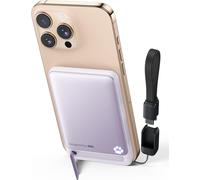 Qi2-Certificat 20W Batterie Externe, 5000Mah Magnetique Power Bank, Charge Rapide Powerbank Travel Essentials, Batterie Portable Mince Compatible Avec Iphone 16 15 14 13 12 Pro Max Violet