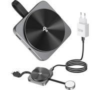 Qi2 Certified 15w 3 In 1 Wireless Charger - Fast Inductive Charging Dock Compatible With Iphone 16/15/14,Apple Watch And Airpods Pro 4/3,30w Usb-C Power Supply And 1m Charging Cable Grey