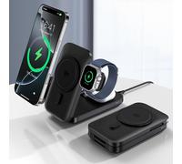 Qi2 Mag-Safe 3 In 1 Wireless Charger 15w Wireless Charger Inductive Wireless Charger For Iphone 16 15 14 13 12 & Apple Watch Ultra 2/Se/10 9 8 7 6 5 4, Airpods Pro 4 3 2 (Adapter Not Included)