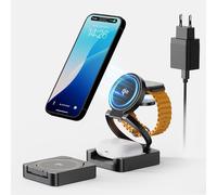 Qi2 Magnetic 3-In-1 Folding Wireless Charging Dock,25w Induction Fast Charging Stand Compatible With Iphone 16/Pro/Pro Max/Plus/15/14/13,Apple Watch 10/9/Ultra 2 And Airpods 4