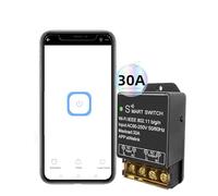 QIACHIP Commutateur WiFi Intelligent Interrupteur Connecté 30A Haute Puissance sans Fil DIY Module Compatible avec Alexa,Google Assistant,Ewelink APP